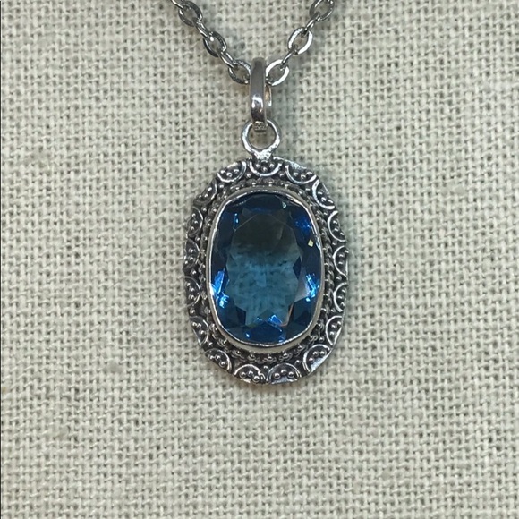 New Sterling Silver Beautiful Aqua Marine - Picture 2 of 6